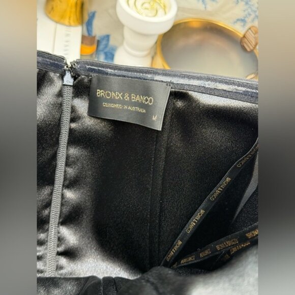 🆕 BRONX & BANCO 🧿 NWOT Harper Strapless Beige and Black Gown, Sz M US 6 - Picture 14 of 15